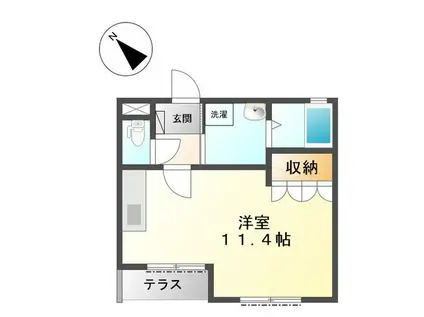 グランチェスタK-I(ワンルーム/2階)の間取り写真