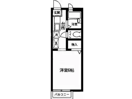 プラセール高野台(1K/2階)の間取り写真
