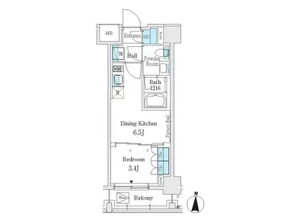 J.GRAN COURT 品川西大井イースト(1DK/4階)の間取り写真