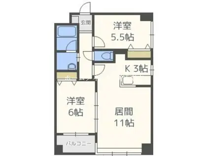 NOVAシャトン(2LDK/2階)の間取り写真