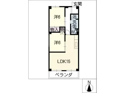 LA BELLE SANT(2LDK/3階)の間取り写真