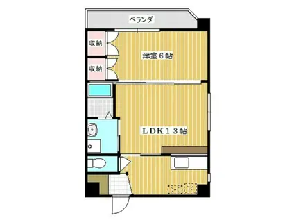 エステートNII(1LDK/2階)の間取り写真