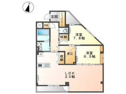 コンフェティ(2LDK/5階)の間取り写真