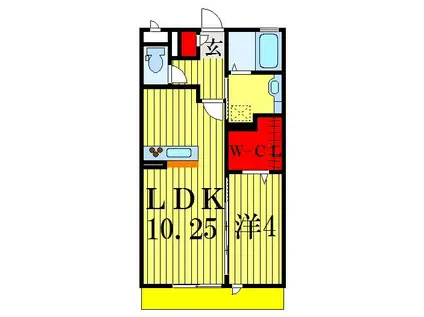 フォルテーヌIV(1LDK/3階)の間取り写真