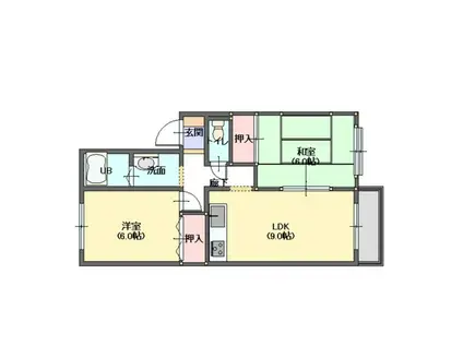 エトワールM(2DK/1階)の間取り写真