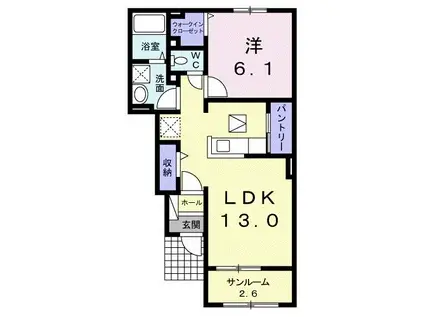 パークサイド14(1LDK/1階)の間取り写真