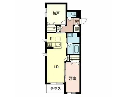 シャーメゾン森河内西(2LDK/1階)の間取り写真