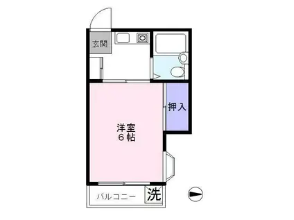 ラフィーヌ・K(1K/1階)の間取り写真