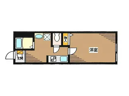 コンフォール阿佐谷(1K/1階)の間取り写真