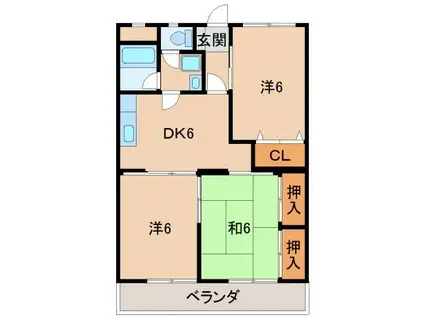 新中島エクセランス(3DK/5階)の間取り写真