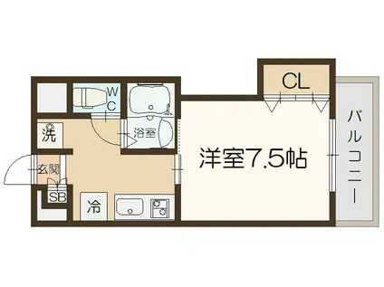 ラグーンフライト新大阪(1K/5階)の間取り写真