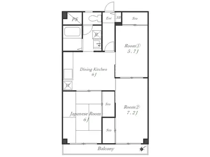 ALPS生麦ビル(3DK/3階)の間取り写真
