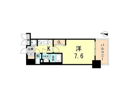 LUXE神戸ウエスト(1K/4階)の間取り写真