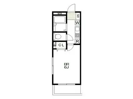 GARADEN GROVE砧(1K/1階)の間取り写真