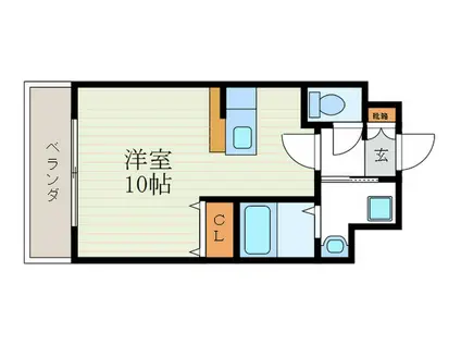 レスぺランス西小路(ワンルーム/2階)の間取り写真