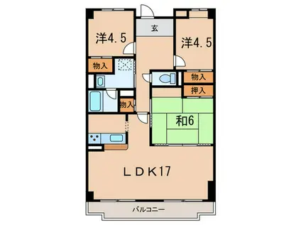 ヴィラ96(3LDK/1階)の間取り写真