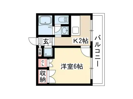 CASA NOAH高峯町(1K/4階)の間取り写真