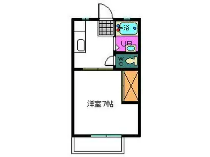 ジュネスドミール(1K/1階)の間取り写真