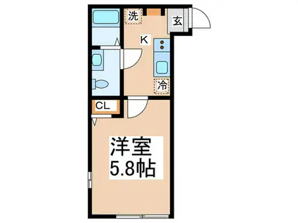 アザーレ・パッシオ矢部A(1K/3階)の間取り写真