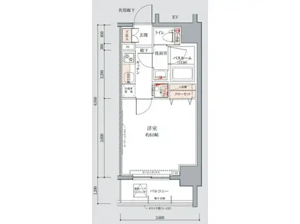 CREVISTA南千住(1K/5階)の間取り写真