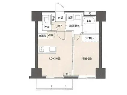 アクシルコート星井町(1LDK/7階)の間取り写真