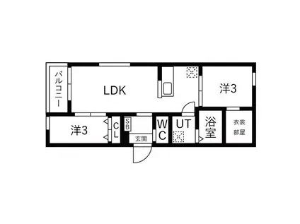 ILUSION新瑞橋(2LDK/3階)の間取り写真