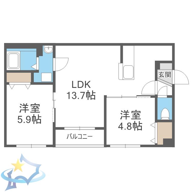 IL LEONE(2LDK/1階)の間取り写真