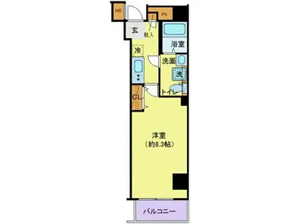 フェルクルール押上(1K/4階)の間取り写真