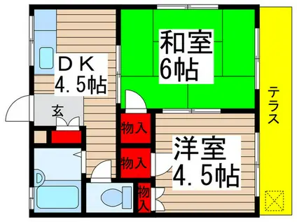 メゾン直希(2DK/1階)の間取り写真