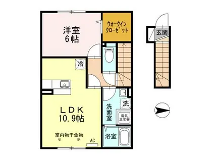 SOLEIL高田(1LDK/2階)の間取り写真