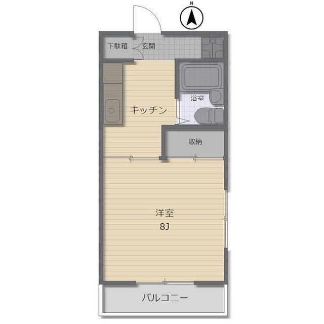 グリーンヒル南永I(1K/1階)の間取り写真