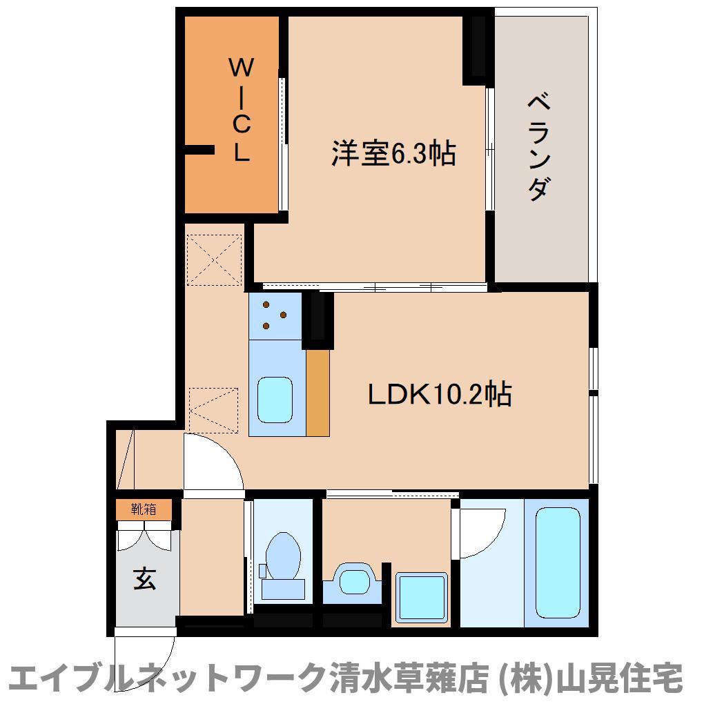 D RIVET 谷田(1LDK/1階)の間取り写真