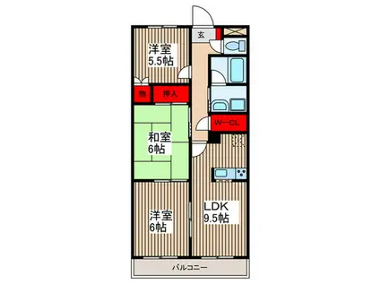ロマーナ弐番館(3LDK/7階)の間取り写真