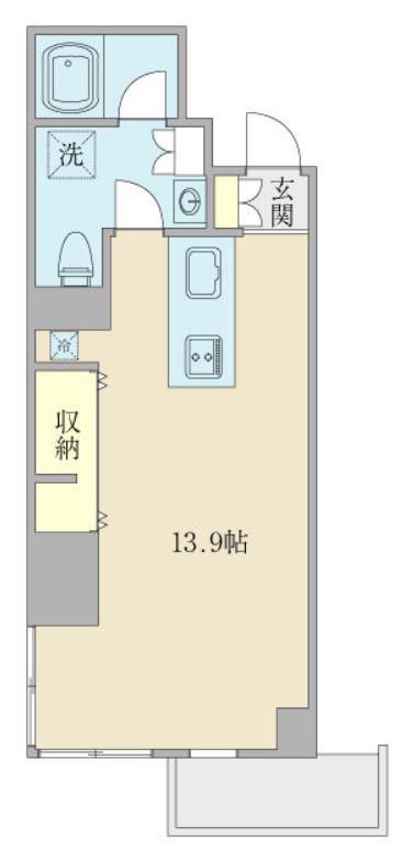 RIDGE北堀江(ワンルーム/6階)の間取り写真