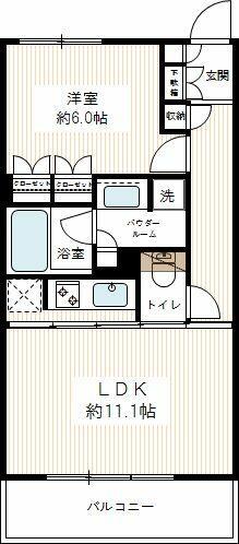 クリオ黄金町参番館(1LDK/6階)の間取り写真