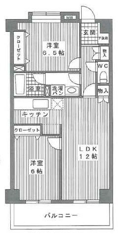 ひよどり(2LDK/3階)の間取り写真