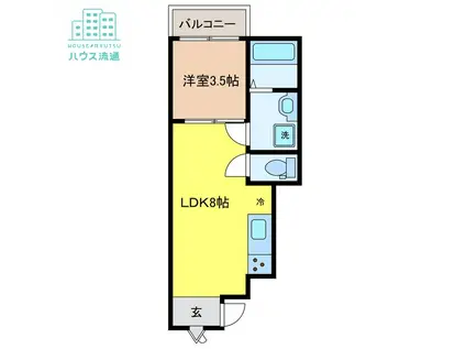 エアリア多良見中里(1LDK/1階)の間取り写真