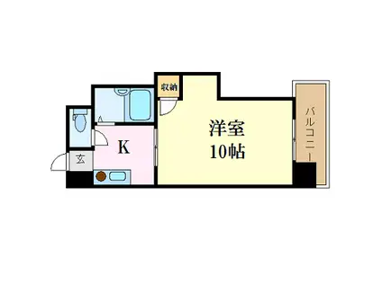 デュウオコート富士見町(1K/4階)の間取り写真