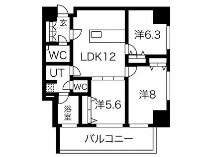 さくらHILLS NISHIKI PLATINUM RESIDENCE(3LDK/13階)の間取り写真