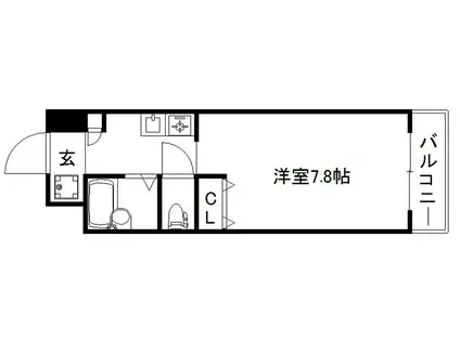 CASAYAMABUN(1K/4階)の間取り写真