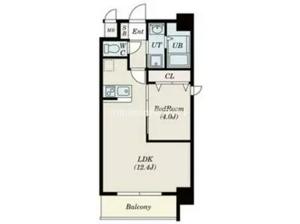 ALIVIS北梅田(1LDK/10階)の間取り写真