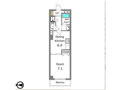 コートビレッジ駅前通(1DK/3階)の間取り写真