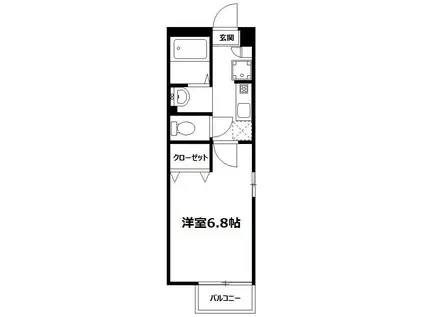 クイーンズテラス(1K/1階)の間取り写真