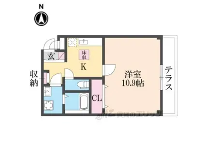 ヴァルムハイツ(1K/1階)の間取り写真