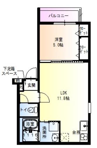 フジパレス堺東III番館(1LDK/1階)の間取り写真