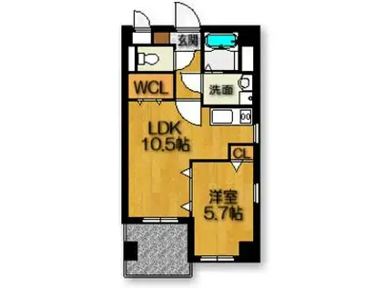 本山ユーフォニアII(1LDK/2階)の間取り写真