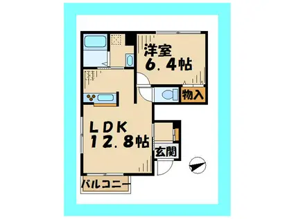 クラージュ(1LDK/1階)の間取り写真