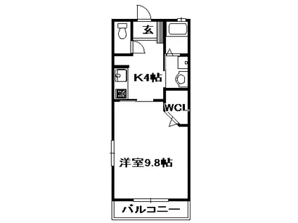 シャーメゾン三田(1K/1階)の間取り写真