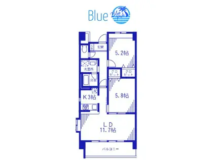 アルビオ北新横浜(2LDK/2階)の間取り写真