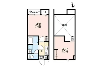 スリジエ大宮(1K/2階)の間取り写真